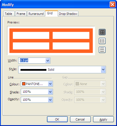 Object gridlines