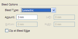 Bleed settings for print