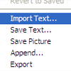 Import text