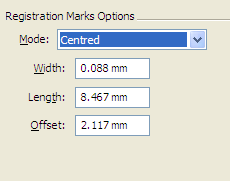 Crop marks measurements